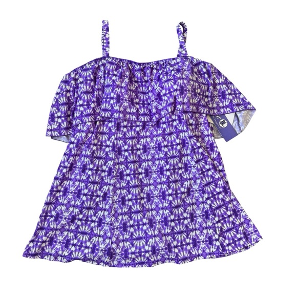 fit 4u Other - fit 4 ur D's & E's swim dress suit plus tie dye purple one piece swimsuit